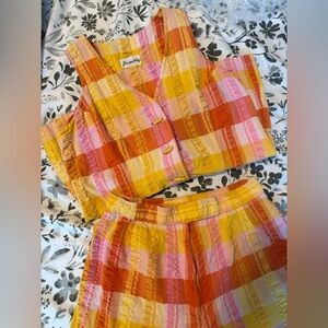 Adorable 70s Vintage Matching Gingham Country Set.